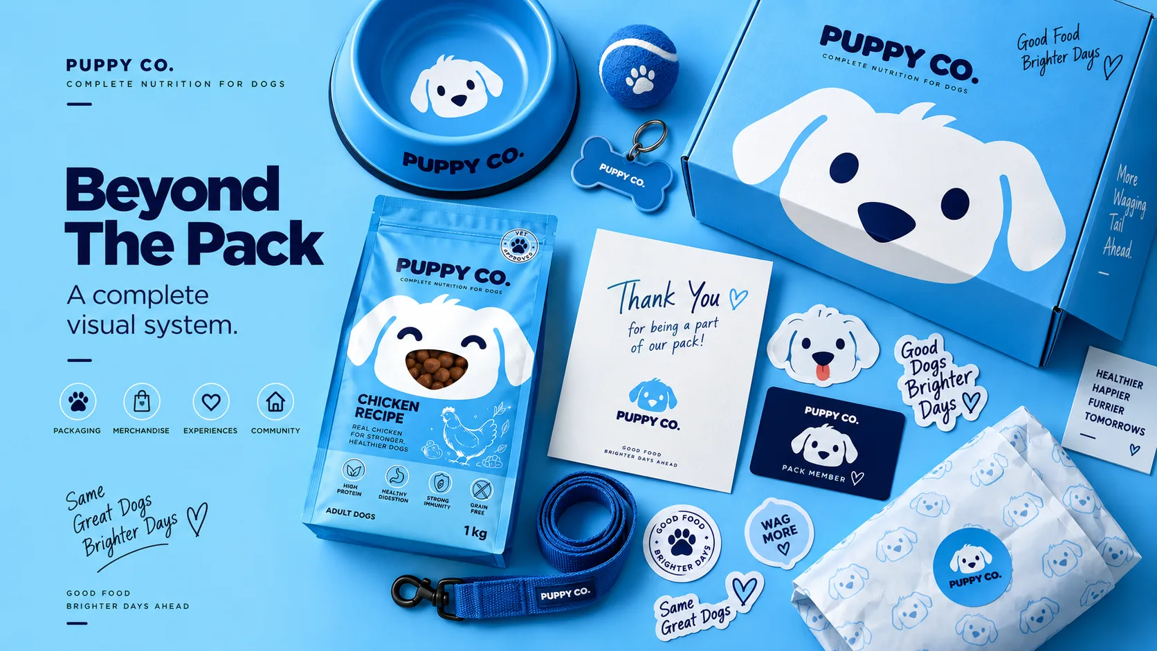 Puppy Co — Packaging Design packaging & visual design mockup 18 by Raghav Chopra